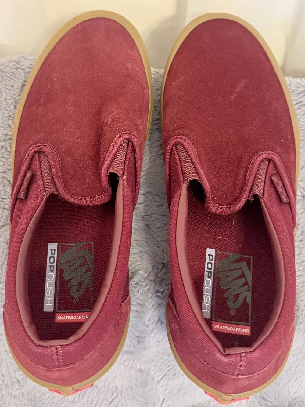 Vans Skate Slip On Port Gum Suede Maroon PopCush Men's Size 11 VN0A5FCAK10